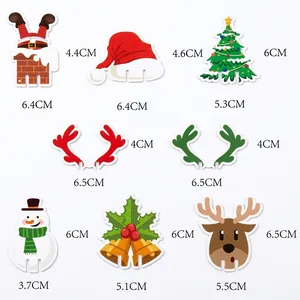 Set of 16 Christmas wine glass cards featuring snowman, tree, and hat decorations