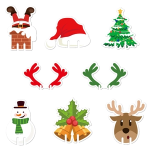 16pcs Christmas party wine glass marker cards featuring snowman and Santa hat designs