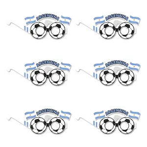 Lot de 6 lunettes de fête thème football Argentine avec motifs bleus et blancs