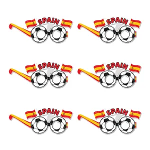 Lot de 6 lunettes de fête football Espagne avec montures de ballon pour fans