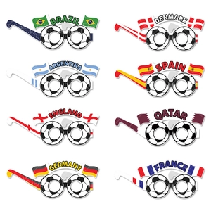 Lunettes De Fête De Football Accessoires Photo En Papier Fournitures De Supporters De Tournoi De Soccer Design Drapeau National