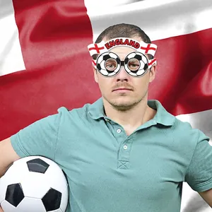 Lunettes de supporter de football Angleterre avec croix de Saint-Georges pour fêtes