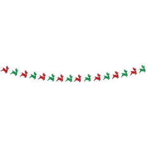 Christmas glitter reindeer banner with red and green elk flags for festive wall decoration