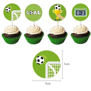 Lot de décorations pour cupcakes sur le thème du football avec logo Goal et trophée