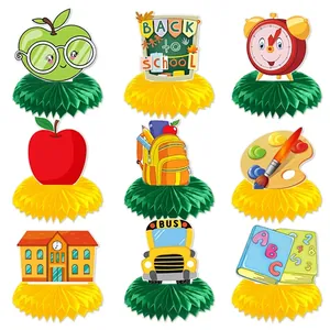 Back To School Honeycomb Centerpieces For Classroom Table Decorations Welcome School Party Supplies Apple Bus Ornaments