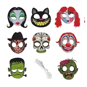 Halloween Horror Theme Paper Masks For Cosplay Party Vampire Clown Zombie Frankenstein Sugar Skull Cartoon Character Masks