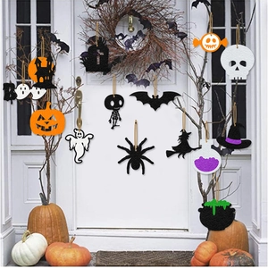 Halloween felt hanging ornaments set with pumpkin ghost spider for party decor