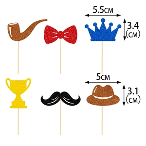 Glittering Father's Day photo props set with bow tie crown and trophy details