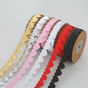 Heart Shaped Ribbon Satin Lace Trim Embroidered Decorative For Gift Wrapping DIY Crafts Wedding Party Flower Packaging