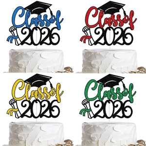 Graduation Cake Topper Glitter Class Of 2026 Graduation Cap Scroll Decorative Party Favor Graduation Celebration Decor
