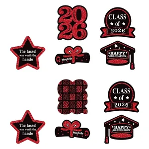Red glitter 2026 graduation party table centerpiece and vase inserts for university decor
