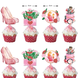 Topper per cupcake Best Mom Ever con tacchi alti e cuori per decorazione festa della mamma