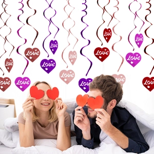 Décorations Suspendues Spirale En Cœur PVC Motif Amour Romantique Pour La Saint Valentin Mariage Fête Décor De Plafond
