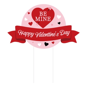Détail de décoration de cupcake Be Mine pour la Saint-Valentin avec motif cœur