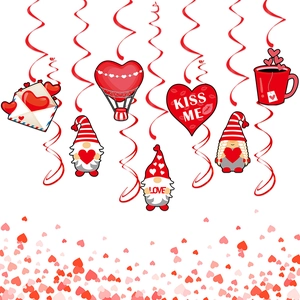 Decorazioni a spirale per San Valentino con gnomi a cuore e ornamenti a tema LOVE