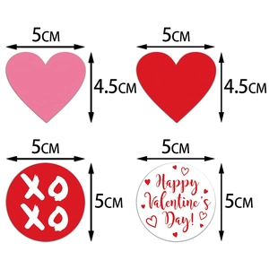 Valentine's Day XOXO and heart garland stickers for wedding and party decoration