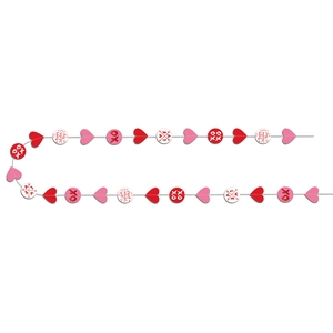 XOXO heart garland banner with pink and red LOVE patterns for Valentine's Day party decor