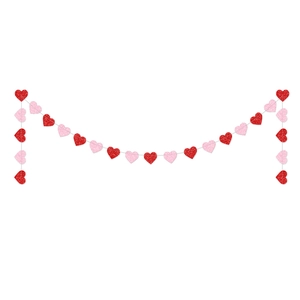 Glittery red and pink heart banner garland for Valentine's Day party and wedding decor