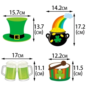38-piece St. Patrick's Day party photo booth props set with rainbow gold and green hats