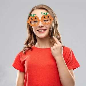Accessoires photo créatifs de lunettes citrouille en papier pour fête d'Halloween