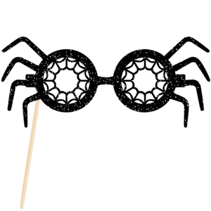 Lunettes toile d'araignée d'Halloween avec paillettes sur tige pour accessoires photo