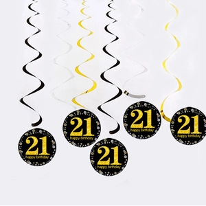 Set di 5 decorazioni a spirale in PVC per la festa del 21esimo compleanno