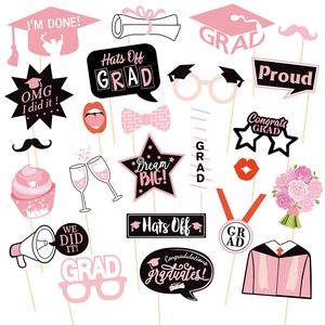 Graduation Photo Booth Props Cardstock Paper Wood Funny Novelty Party Supplies Decoration Ceremony Celebration