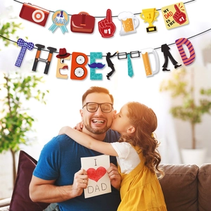 Banner Festa Del Papà The Best Dad Ghirlanda Carta Decorazione Forniture Per Festa Celebrazione Sfondo Foto