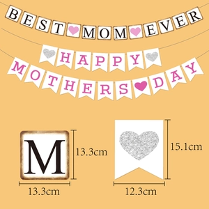 Set striscione Festa della Mamma con biglietti Best Mom Ever e dettagli sulle misure