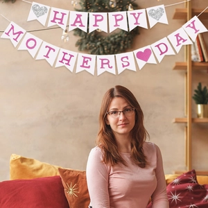 Banner Happy Mothers Day Best Mom Ever Ghirlanda Di Carta Decorazione Per Feste Appesa Coda Di Rondine Glitter Carta Bandierine