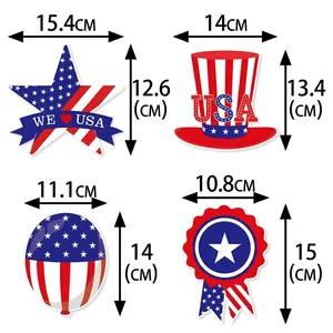 USA Independence Day party decorations featuring Uncle Sam hat and We Love USA star banners
