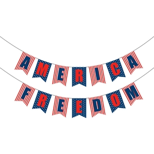 Lot de bannières patriotiques pour le Jour de l'Indépendance avec fanions AMERICA FREEDOM