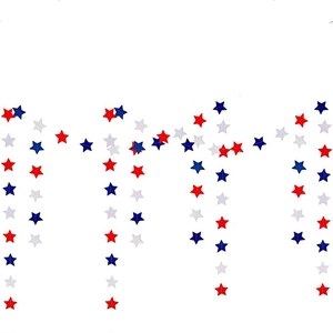 Hanging star banner with red white and blue paper stars for USA Independence Day decor