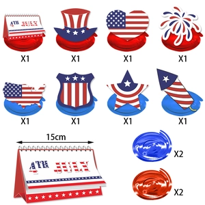4th of July Independence Day hanging swirl decorations with themed paper cutouts