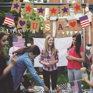 Happy Independence Day bunting banner for American 4th of July party decorations