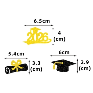 Detailed size specifications for graduation 2026 cake toppers and diploma decorations