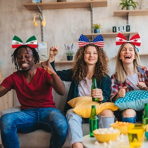 Bow headbands featuring USA, Mexico, and Canada flag designs for World Cup fans