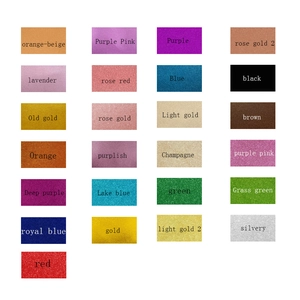 Close-up of 25 glittery texture color swatches for funny lip cake decorations