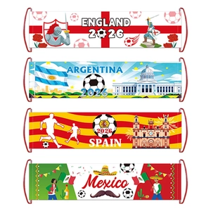 2026 World Cup soccer hand-held banners for England Argentina Spain and Mexico fans