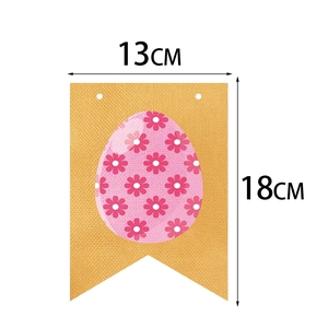 Easter burlap banner featuring pink egg print, 13x18cm swallowtail party decoration