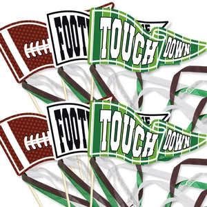 American Football Theme Party Cheering Wands Ribbon Tassels Cardboard Wooden Sticks Sports Birthday Celebration Photo Props