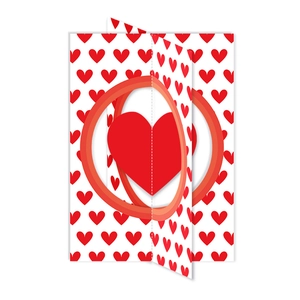 3D folded heart table ornament for Valentine's Day party with multi-layer design