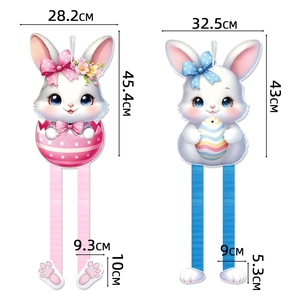 Easter bunny honeycomb hanging decorations with retractable legs for festive party wall decor