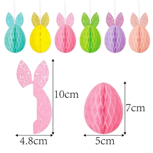 Easter bunny honeycomb paper balls set in various candy colors for festive party decoration