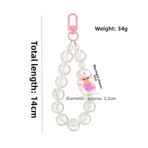 Detailed size parameters of 14cm acrylic mermaid bead chain with 2.2cm colorful beads
