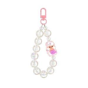 Charming iridescent acrylic mermaid charm chain with pastel beads and lobster clasp