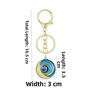 Detailed view of evil eye owl pendant dimensions: 10.5cm length and 23.5g weight