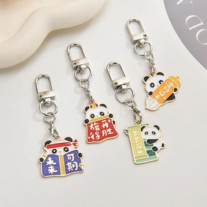 Süßer Cartoon Panda Schlüsselanhänger Metall Zinklegierung Emaille Glücksbringer Anhänger Abschluss Geburtstag Geschenke Tasche