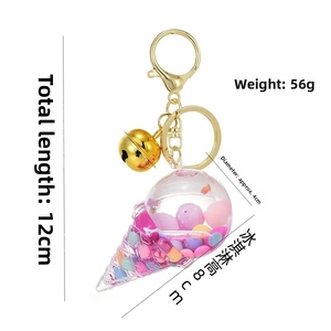 Detailed size specifications of the acrylic ice cream keychain with precise dimensions