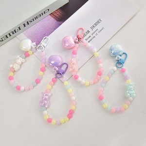 Portachiavi In Perline Acriliche Mela Orso Cuore Chiusura In Metallo Colori Macaron Pendente Per Borsa Donne Stile Dolce